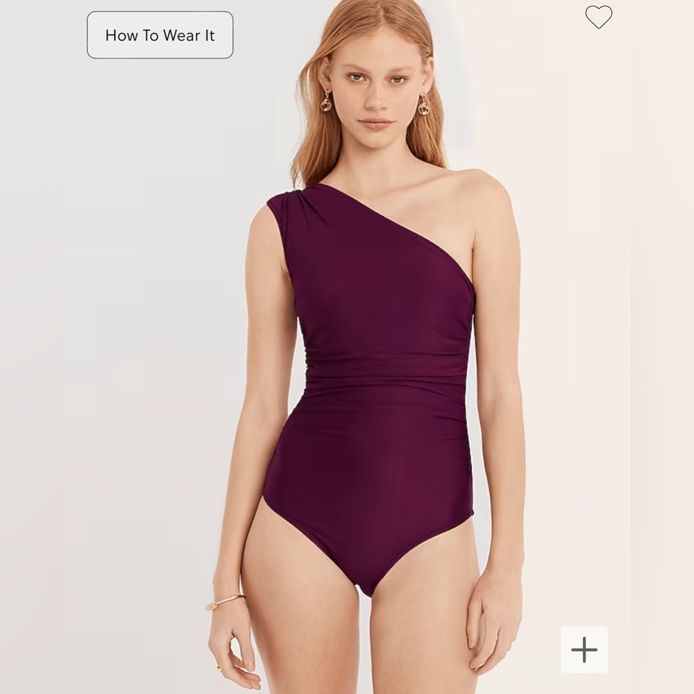 J.‎ Crew NWT Ruched One-Shoulder One-Piece - Purple Iris